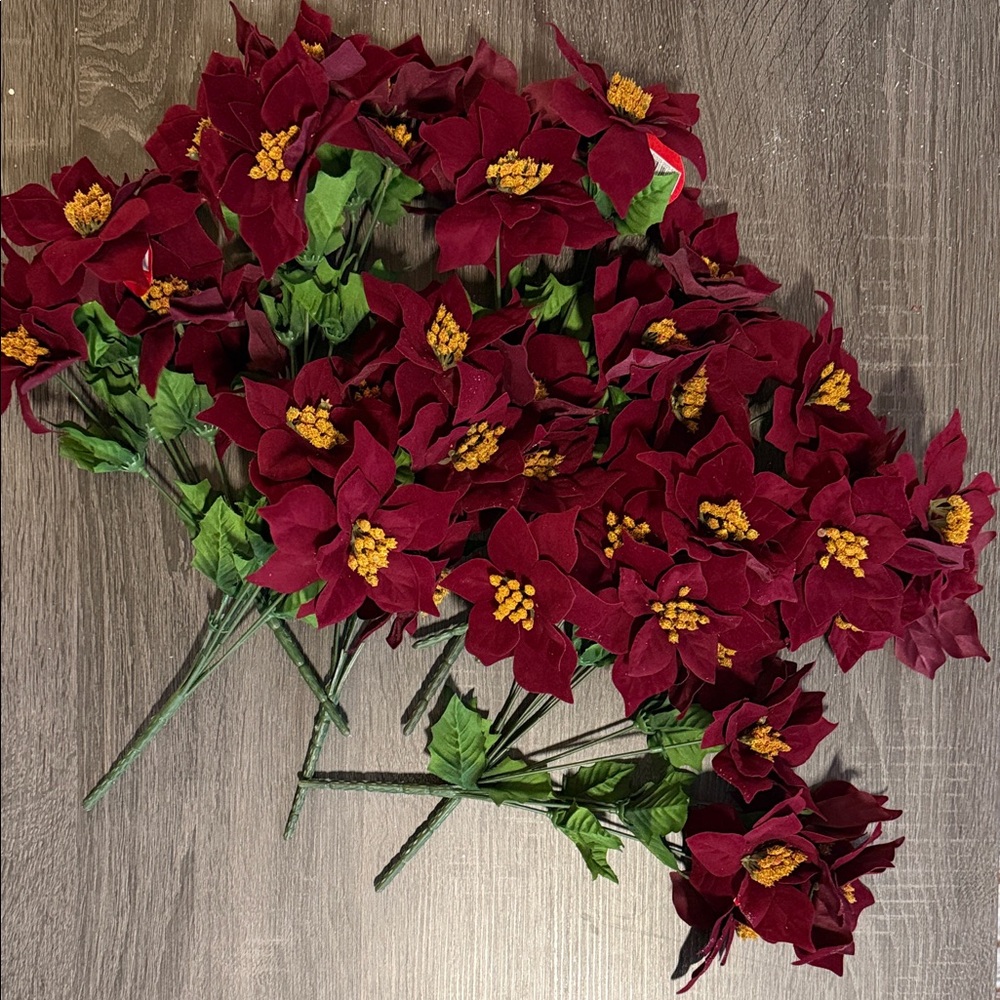 Artificial Burgundy Stem Bundle - set of 9